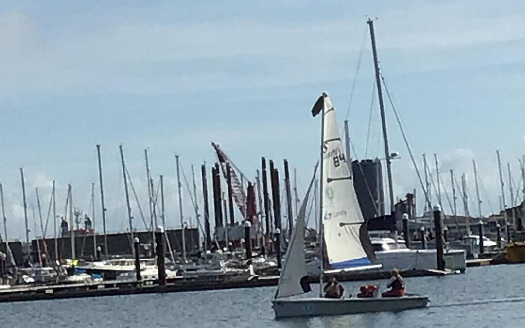 Juniper sailing at Portland Sailing Centre