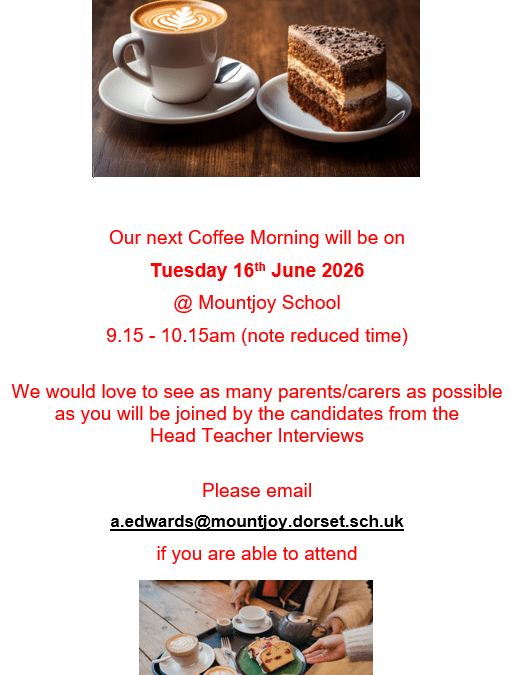 Next Coffee Morning Tuesday 16th June including Head Teacher candidates